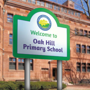 Post Mounted Welcome Signs for Schools