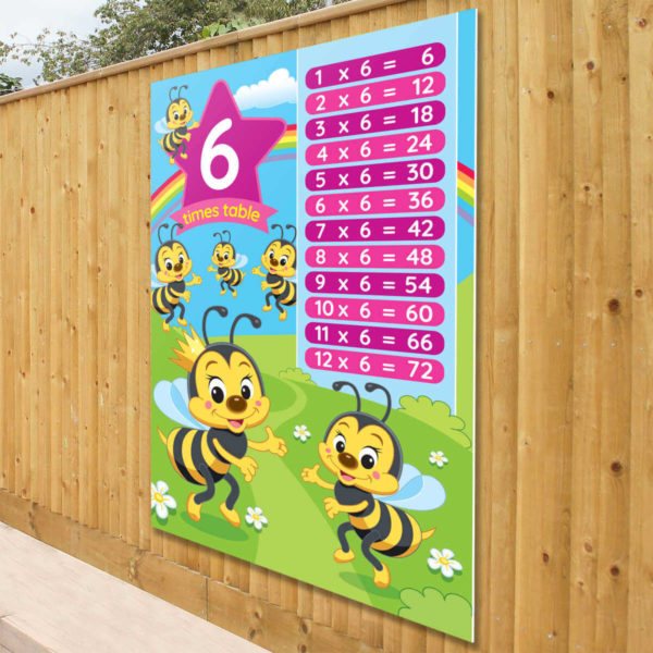 6 Times Table Sign for Schools