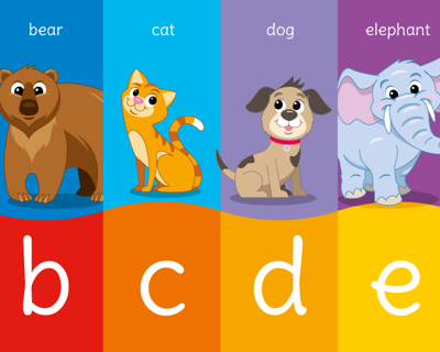 Animal Alphabet Sign - A to F