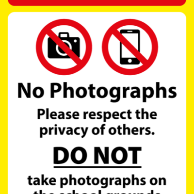 No Photos School Sign
