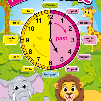 Telling the time with animal friends school sign