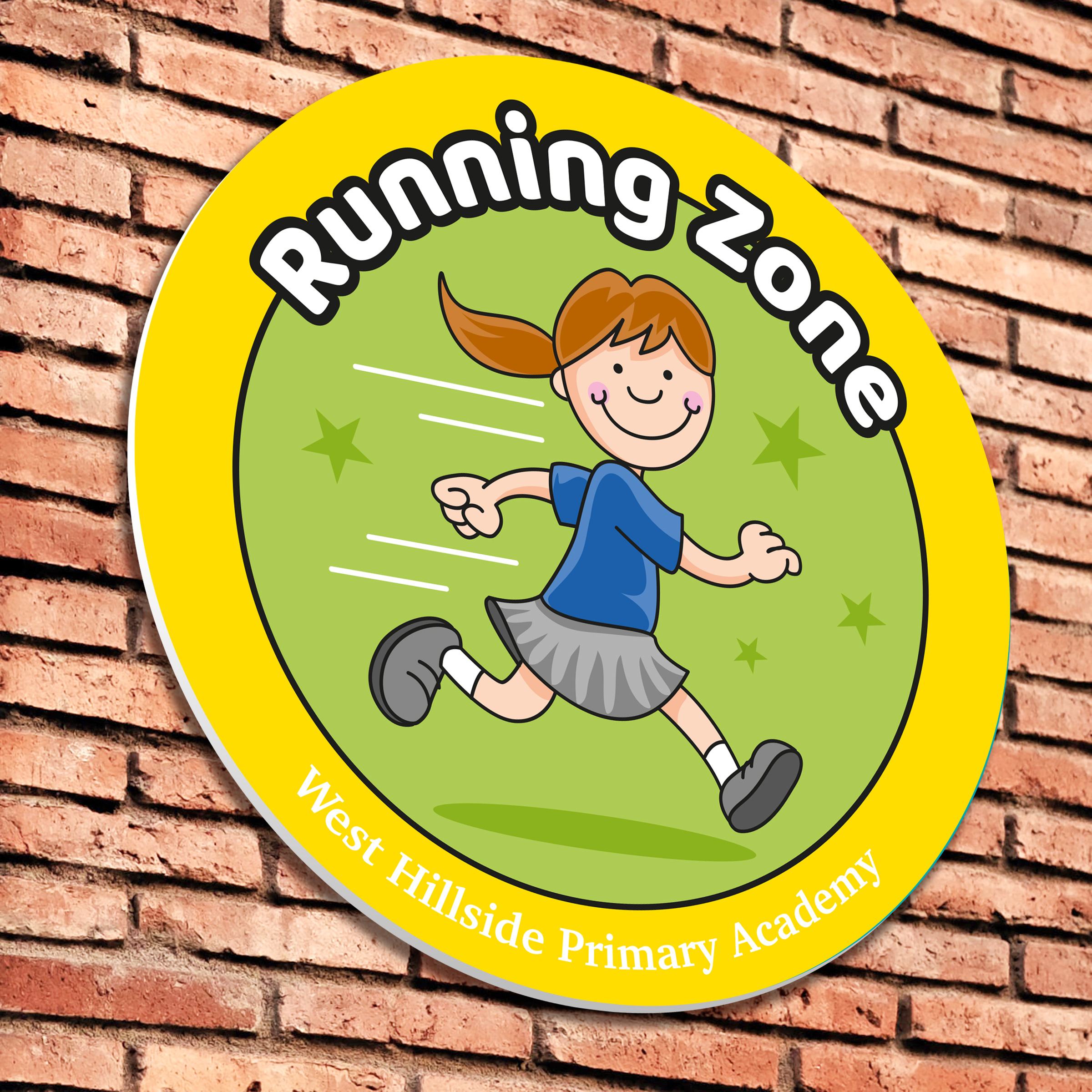 Running Zone Sign Customised Zone Sign For Your School