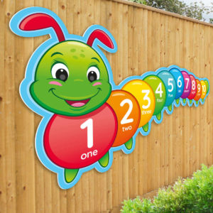 Caterpillar Numbers 1 to 10 Sign for Schools