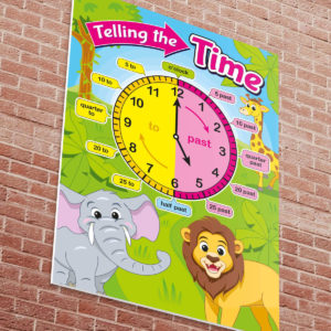 Telling the time with animal friends school sign
