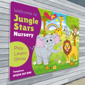 Animal themed welcome sign for schools