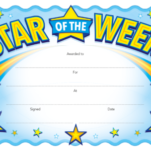 Star of the Week Certificate for Schools