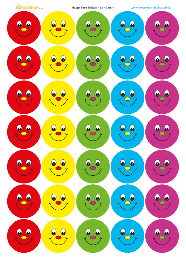 Smiley Face Sticker Sheet