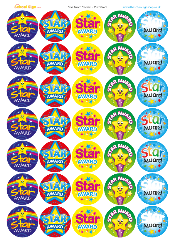 Star Award Sticker Sheet