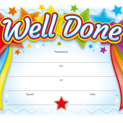Well Done Certificate