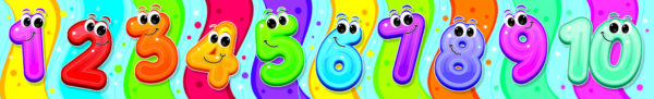 Numbers 1 to 10 Sign with Smiley Faces for Schools