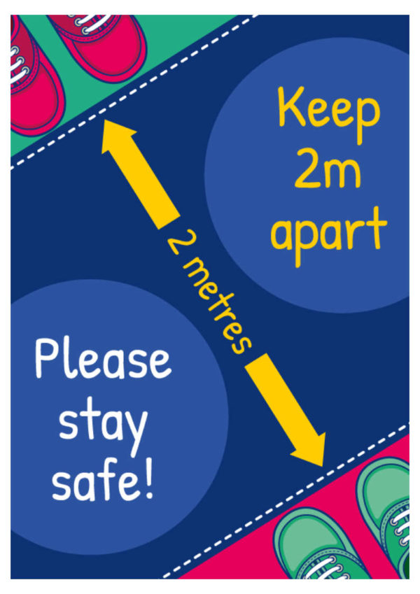 Keep 2m Apart School Sign