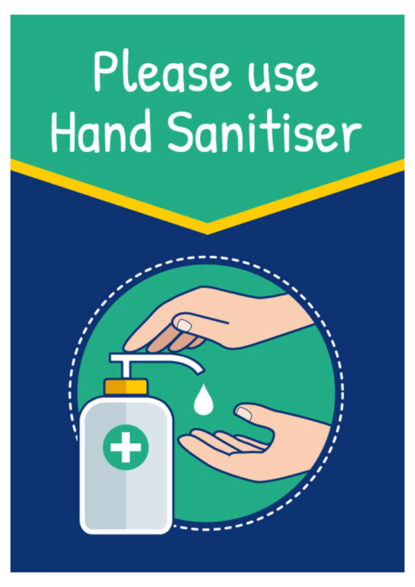 Please Use Hand Sanitiser Sign for School Kids