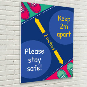 Keep 2m Apart Sign for Schools