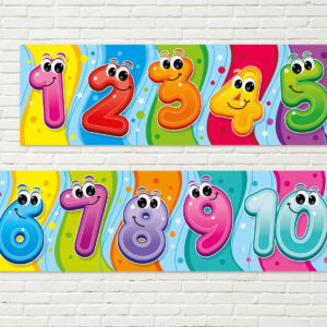 Numbers 1 to 10 with Smiley Faces Poster for Schools