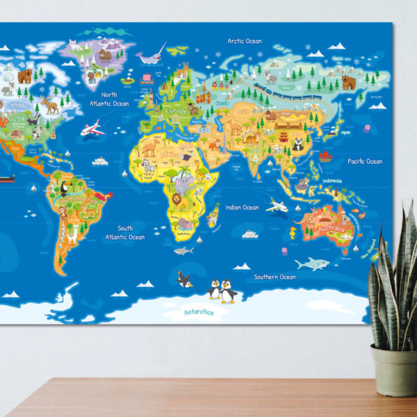 World Map Sign for Schools