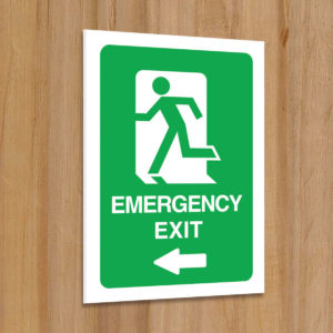 Emergency Exit Left Sign for Schools