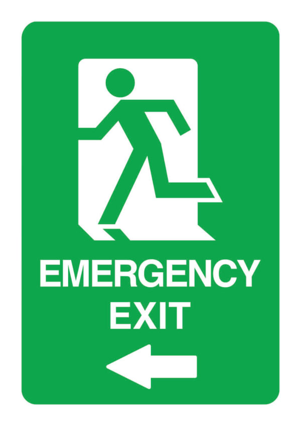 Emergency Exit Left Sign for Schools