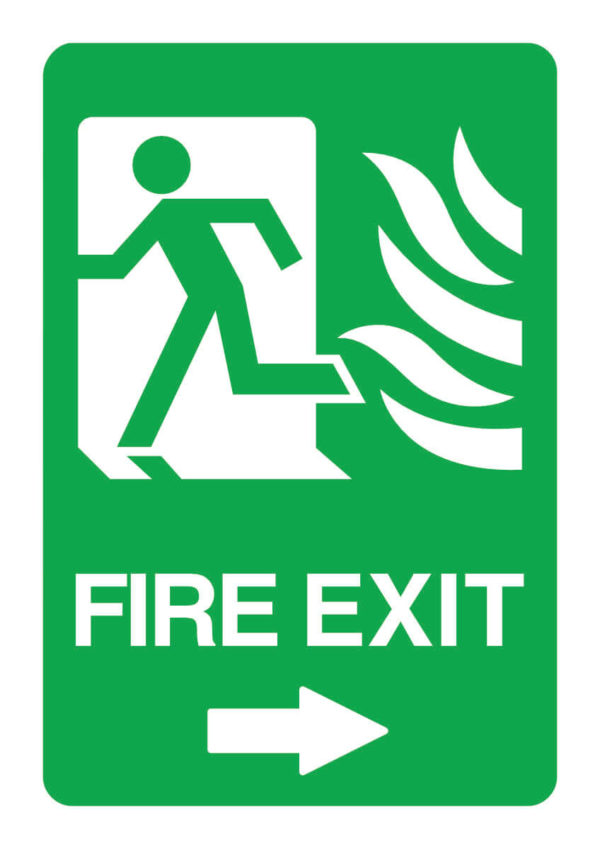 Fire Exit Right Sign for Schools