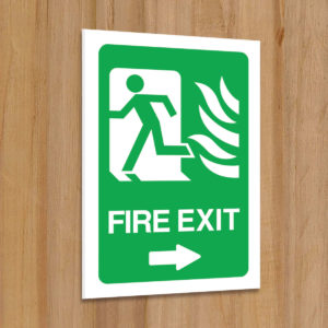 Fire Exit Right Sign for Schools