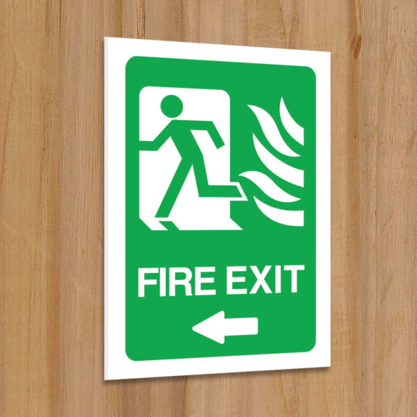 Fire Exit Left Sign for Schools