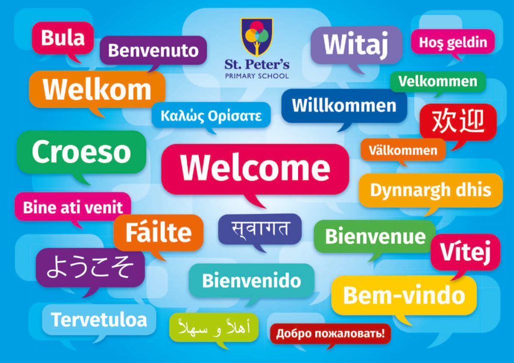 Multi-language Welcome Sign Landscape - Languages Sign for Schools