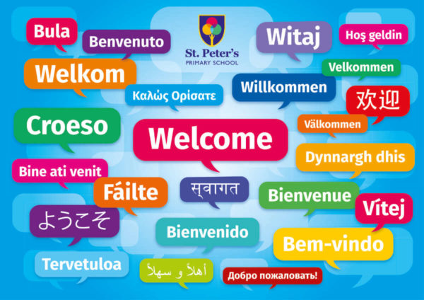 Multi-language Welcome Sign in Landscape Format for Schools