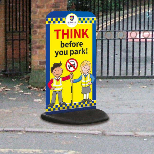 Think Before You Park Ecoflex Pavement Traffic Sign for Schools