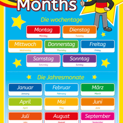 German Days of the Week and Months of the Year Languages Sign for Schools German Days of the Week and Months of the Year Languages Sign for Schools
