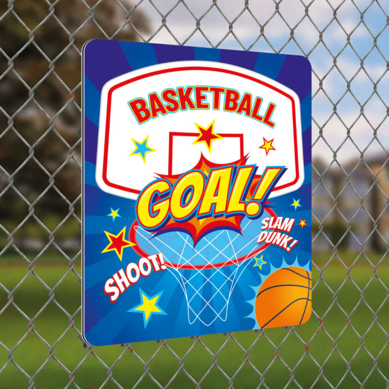 Basketball Target Sign for School Playgrounds and Playing Fields