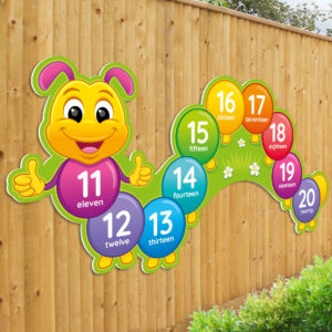 Counting Caterpillar 11 to 20 Sign for Schools