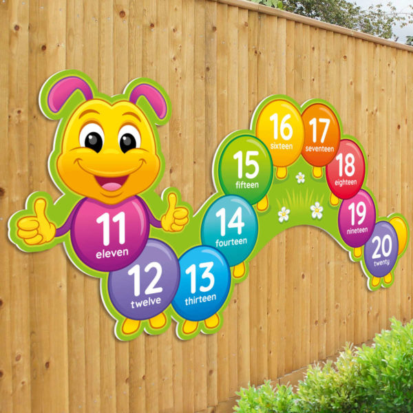 Counting Caterpillar 11 to 20 Sign for Schools