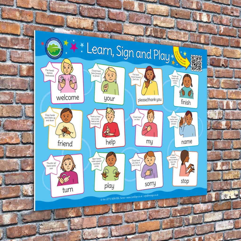BSL Playtime Words Sign British Sign Language Sign for Schools