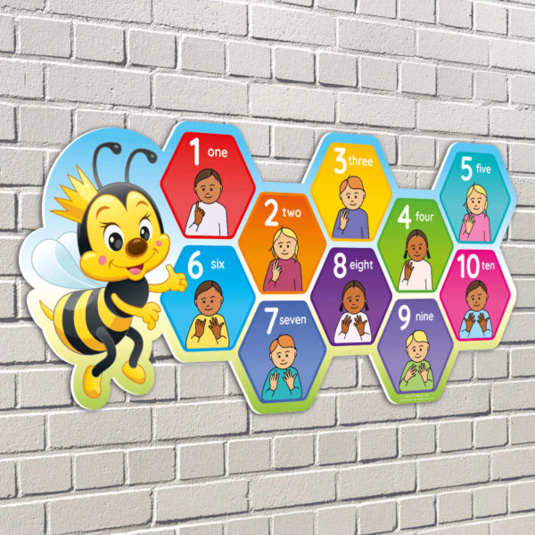 BSL Numbers 1 to 10 Bee Sign (Set A) - For Schools