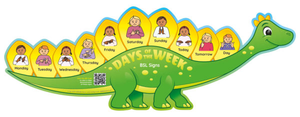 BSL Days of the Week Dinosaur British Sign Language Sign for Schools