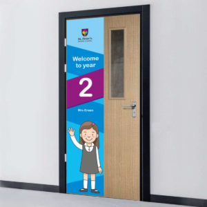 Half Door Wrap - Wave Hello Design for Schools