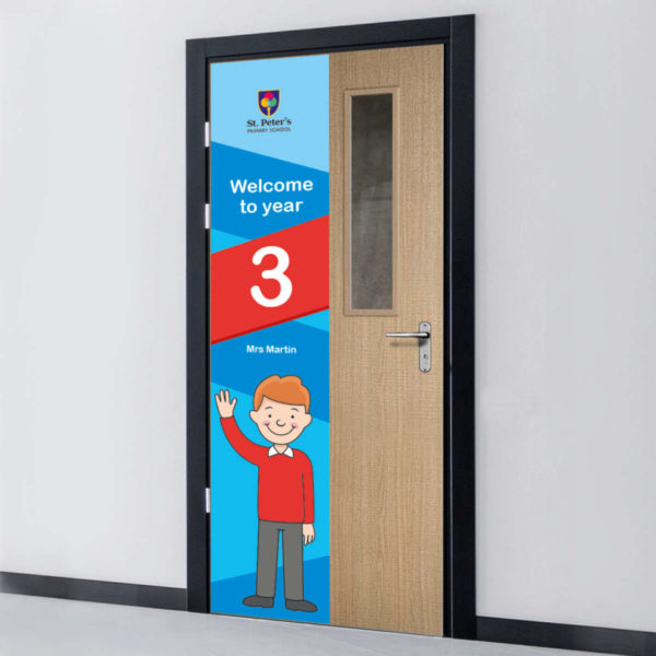 Half Door Wrap - Wave Hello Design for Schools - Class 3