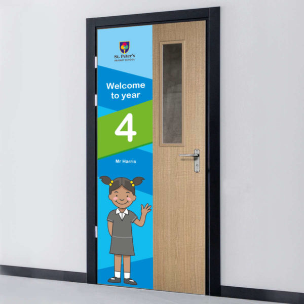 Half Door Wrap - Wave Hello Design for Schools - Class 3