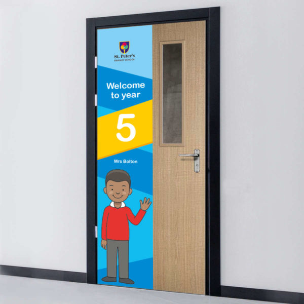 Half Door Wrap - Wave Hello Design for Schools - Class 3