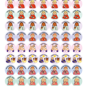 BSL Mixed Praise British Sign Language Sticker Sheet Pack