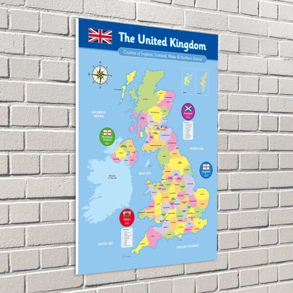 UK Counties Map Formal for schools