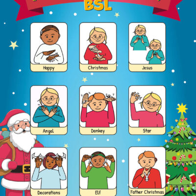 BSL Merry Christmas Set 2 Sign for Schools