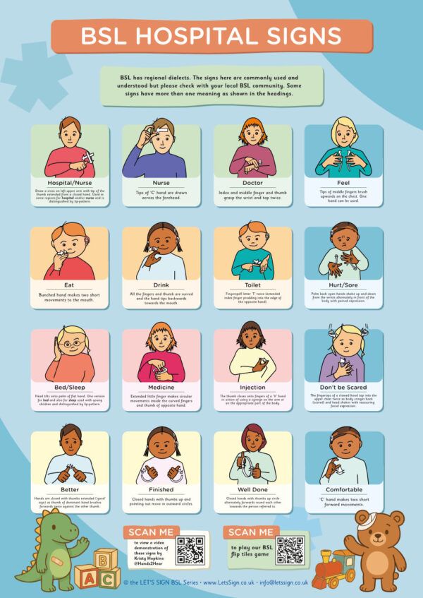 BSL Hospitals Signs - British Sign Language sign for hospitals and schools