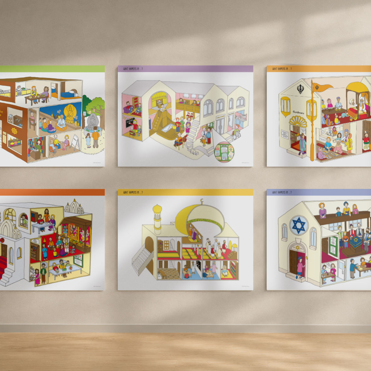 What Happens In...? RE Today Religious Education Signs Bundle